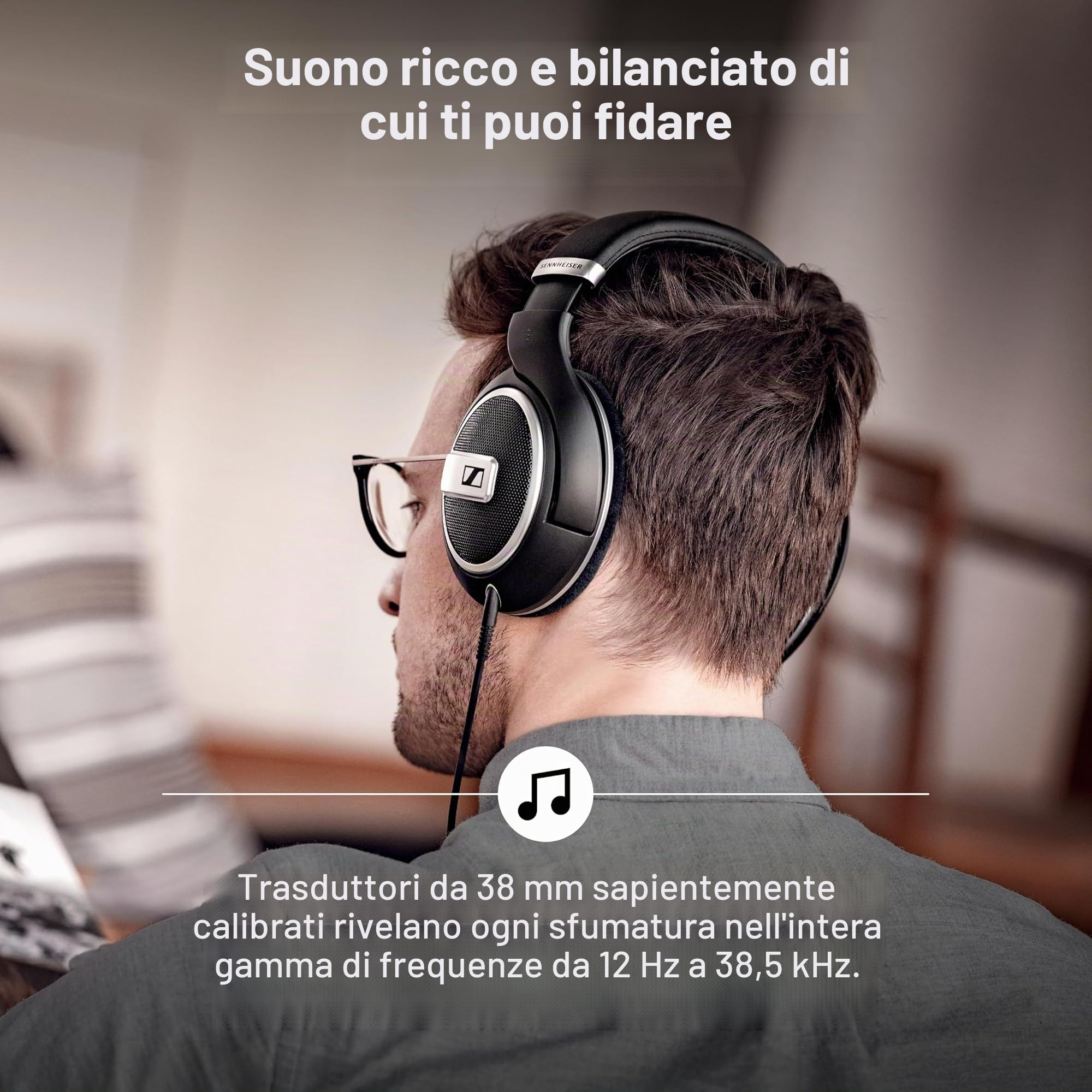Sennheiser HD 599 Cuffie Aperte sul Retro, Edizione Speciale, Nero