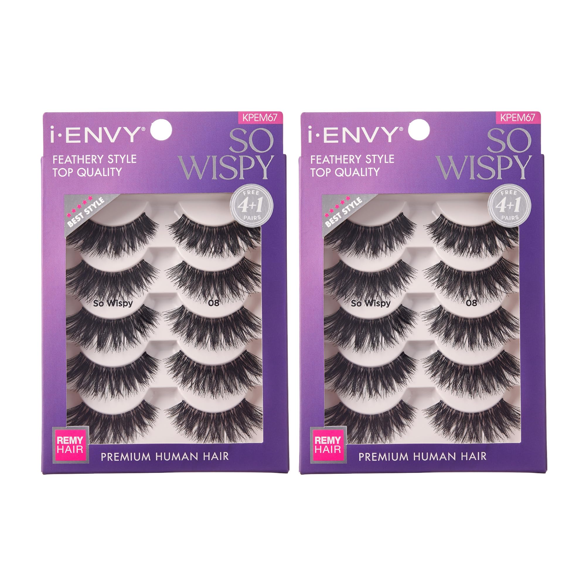 i-ENVY 10 Pairs So Wispy False Lashes (2 Pack), Premium Quality 100% Human Hair, Fluffy Feathered Eyelashes With Volume & Curl, Natural Look, Lightweight, Comfortable, Reusable for Everyday Wear