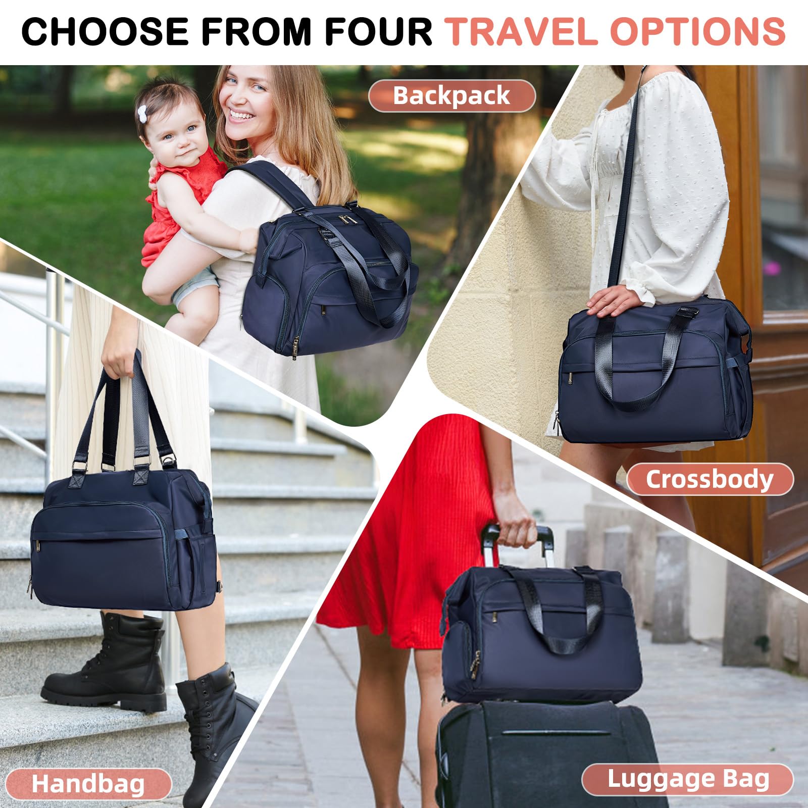 Fexkean Borsa fasciatoio con per fasciatoio,Borsa a tracolla multifunzione impermeabile pannolini da viaggio per mamma e papà,Tracolla Regolabile Zaino Cambio