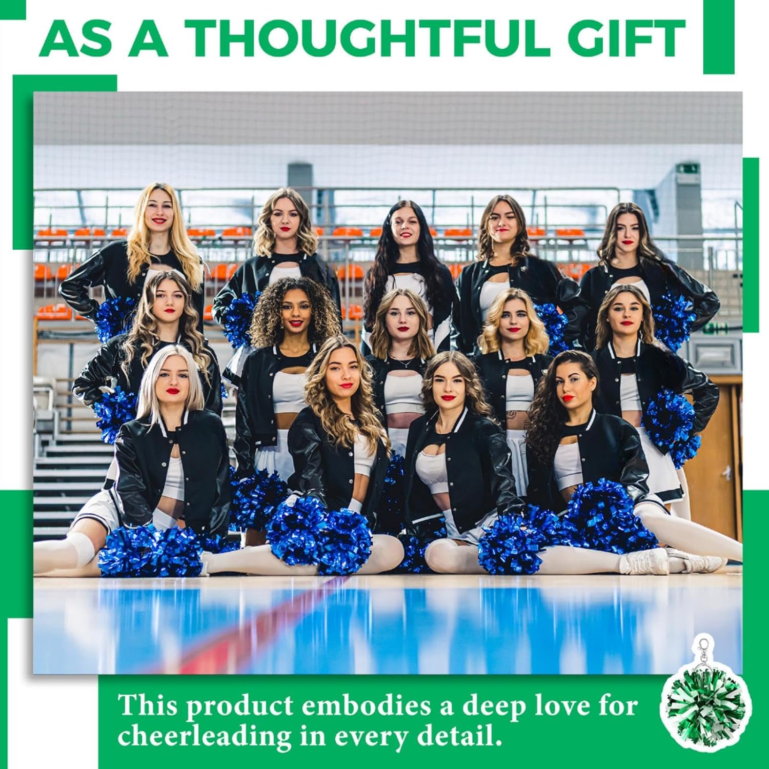 20 Sets Cheerleader Gifts Bulk, Pom Pom Keychain Cheer Bracelet Organza Bag 20 Each for Team Women Accessories