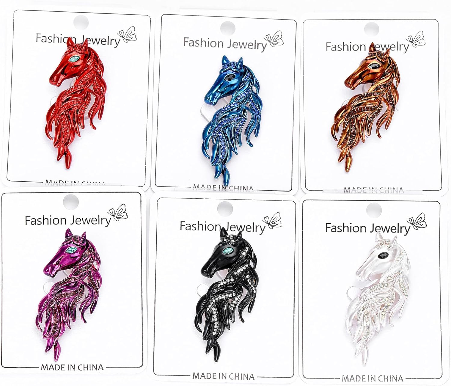 Galloping Horse Saddle Sparkly Mane Tail Brooch Pin For Women Men Statement Vintage Equestrian Red Blue Colors Jacket Scarf Dress Coat Accessory - Image 7