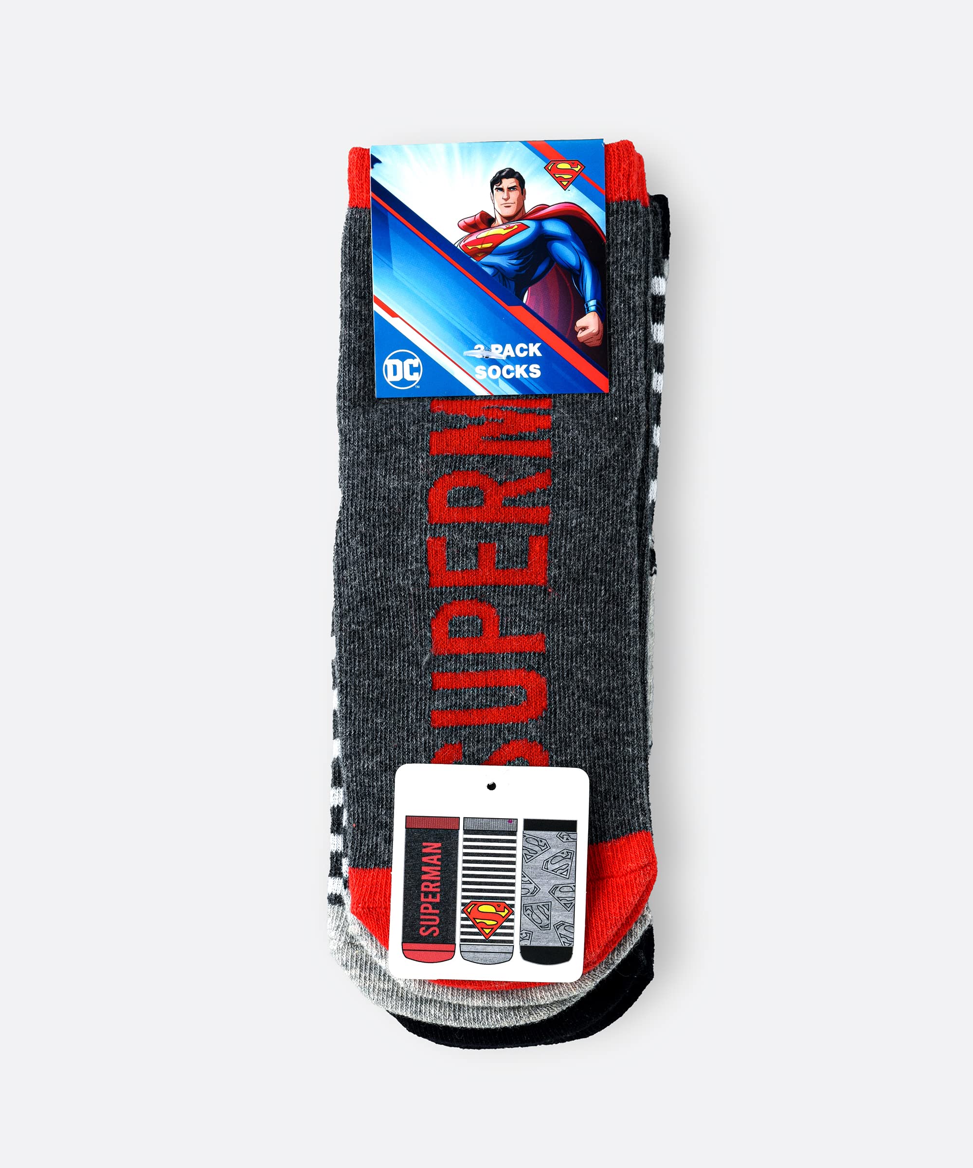 Warner BrothersWarner Brothers Superman Boys Crew Socks - Pack of 3, 3-6 Year