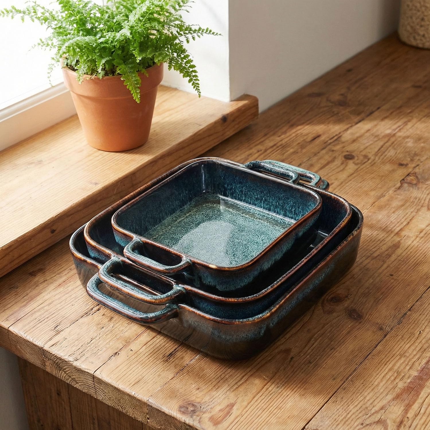 Porcelanowe naczynia do zapiekania – naczynie do pieczenia do piekarnika, ceramiczne patelnie do lasagne 2,7 QT, bezpieczne do piekarnika, do gotowania w kuchni, ciasta, bankietu i kolacji,
