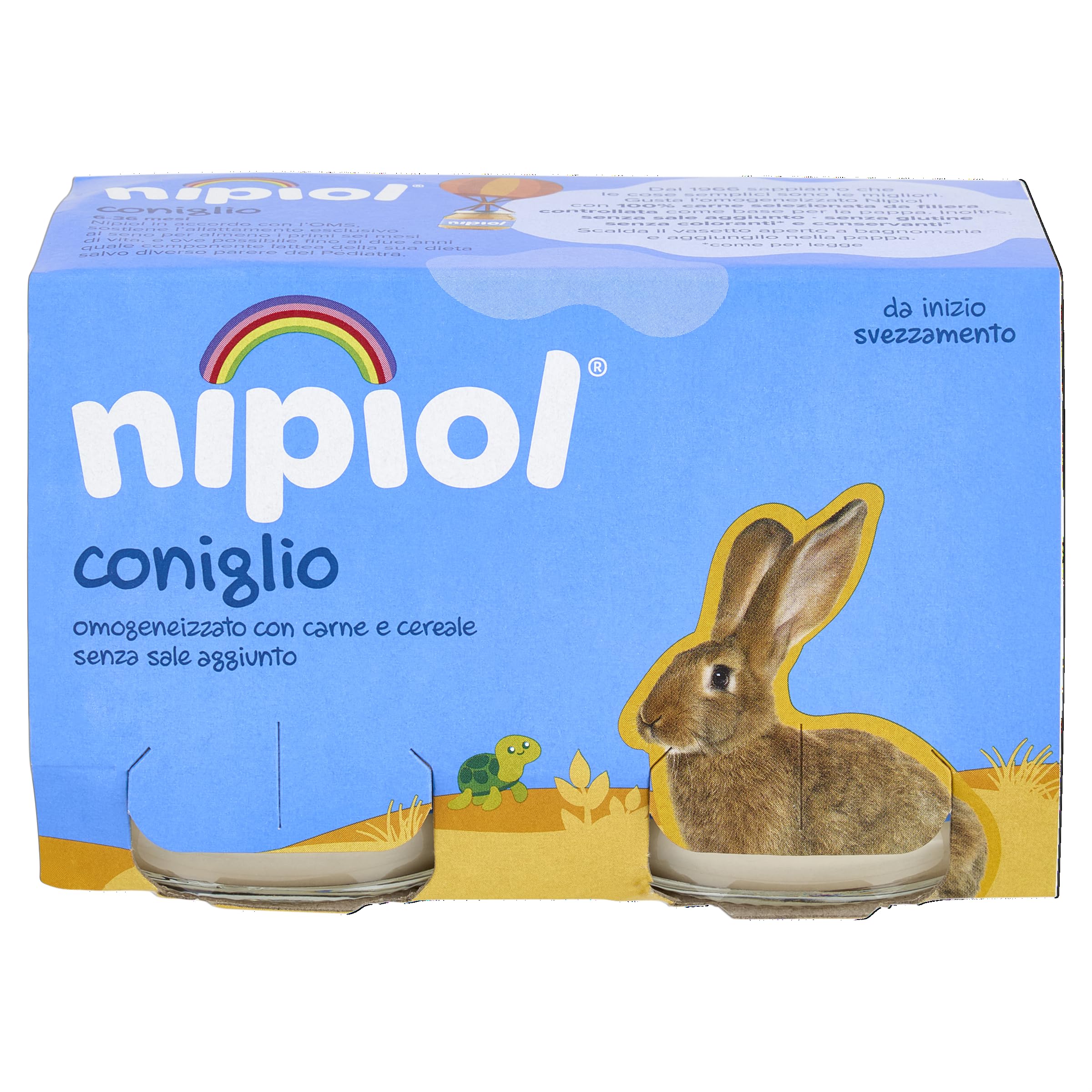 Nipiol Omogeneizzato Coniglio - 2x120 g, 12 Confezioni
