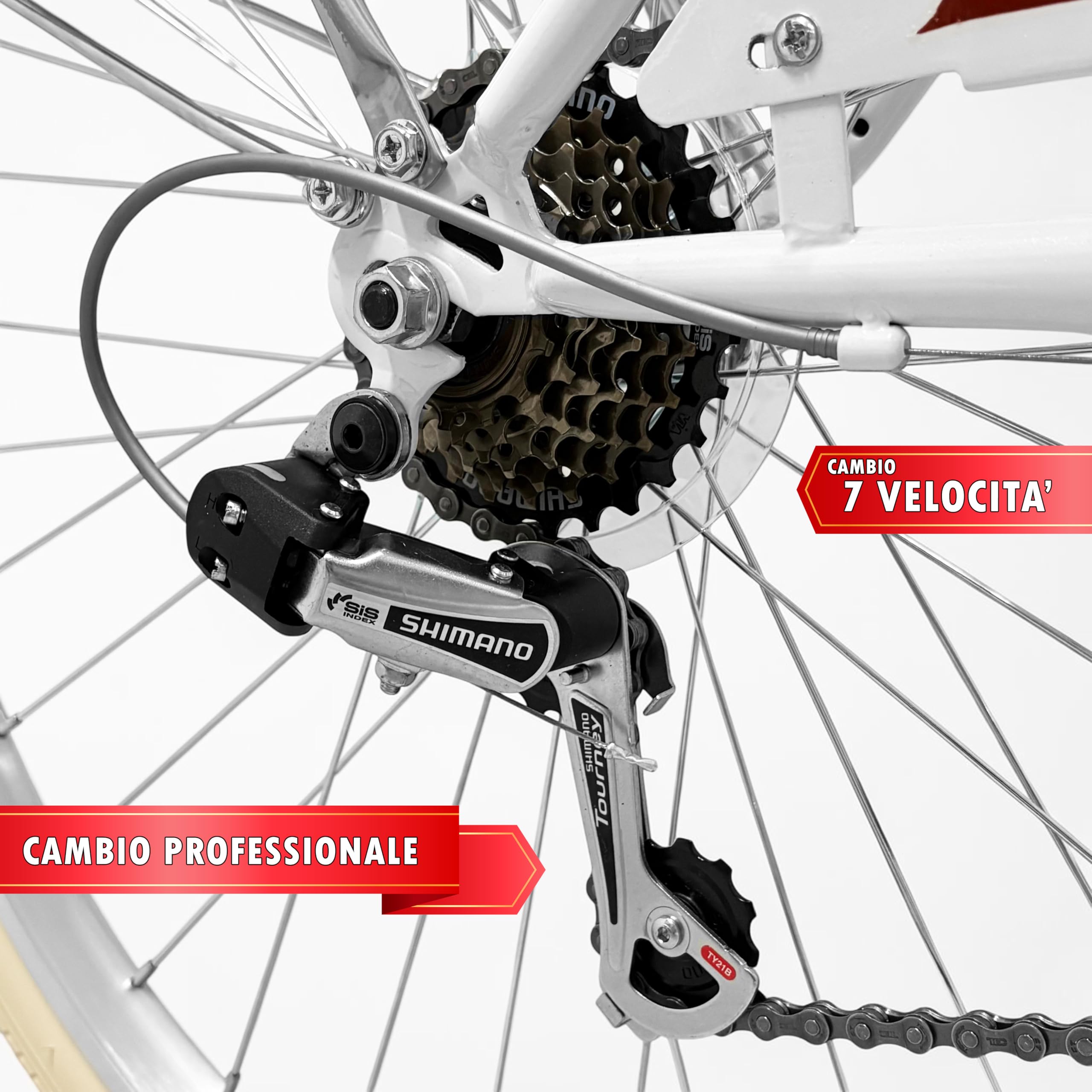 IBK Walking City Bike 28'' da Donna, Bicicletta da Passeggio, Cambio professionale 7 Velocità, Portapacchi e Porta Cestino inclusi