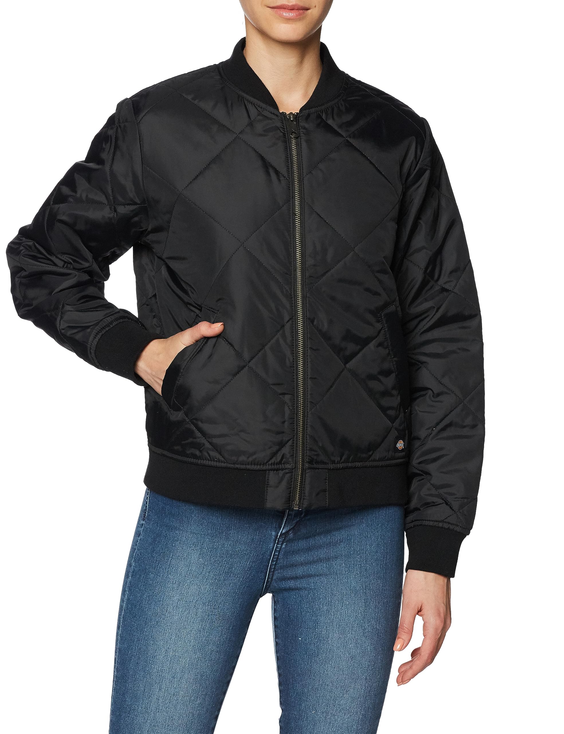 Dickies, Women's, QUILTED BOMBER JACKET, BLACK, M