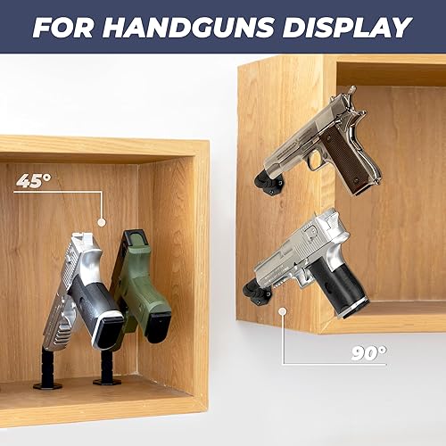 Miniatura 6 de Soporte oculto para pistola de 9045 grados, para almacenamiento en interiores, montaje en pared y múltiples superficies