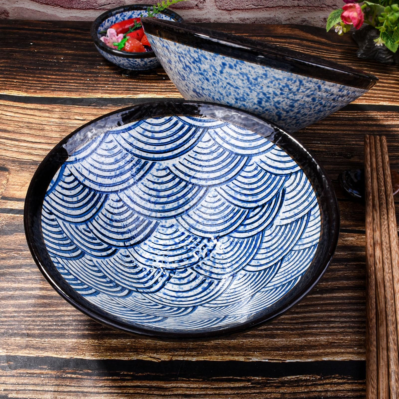 Amazon.com | BOSILI 2-Piece Japanese Ramen Bowl Set, 7.6
