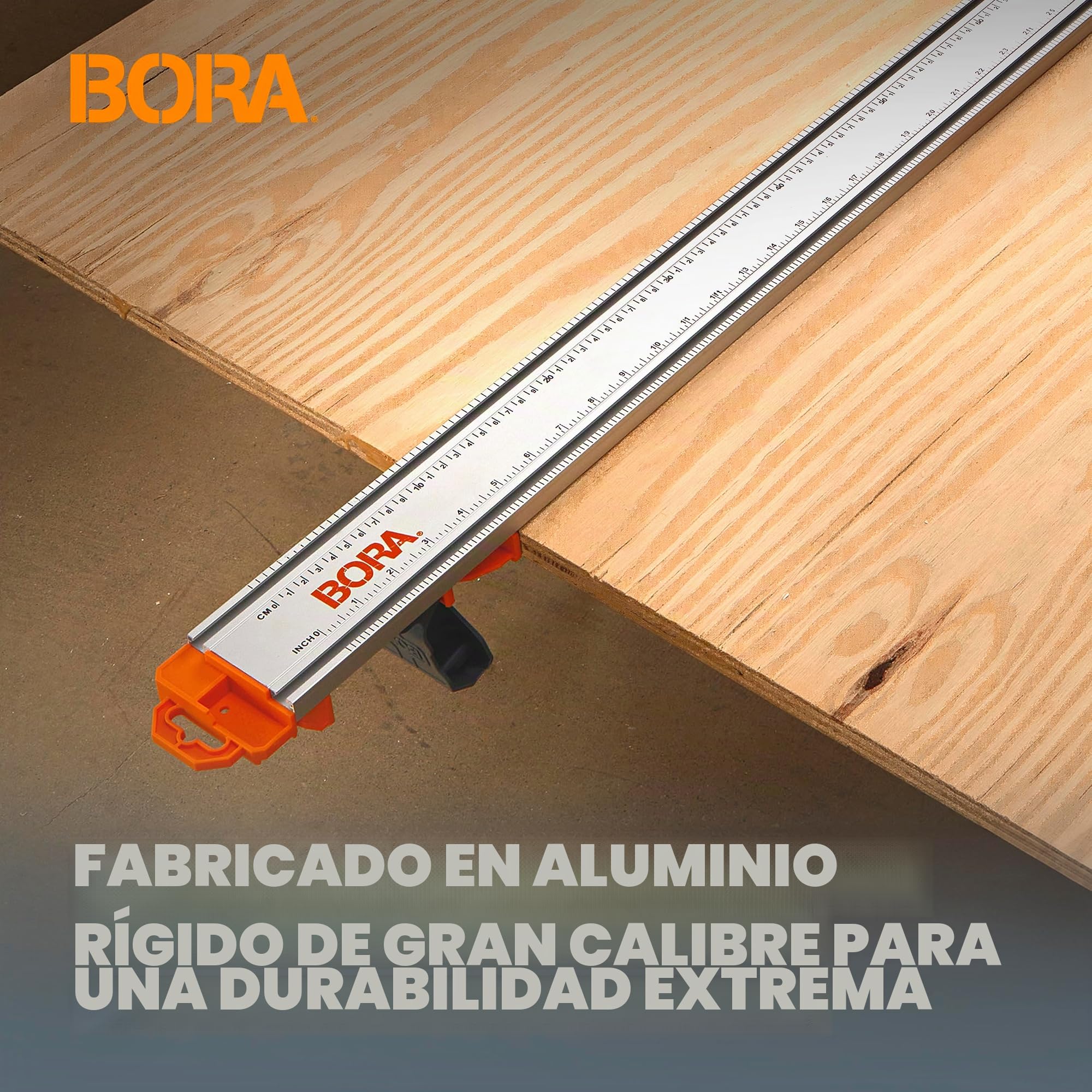 BORA Borde de abrazadera NGX de 2438 mm, cuenta con una nueva conexión rápida para una sujeción más rápida, guía de corte recto para sierras circulares, longitud de corte de 96 pulgadas, 546100