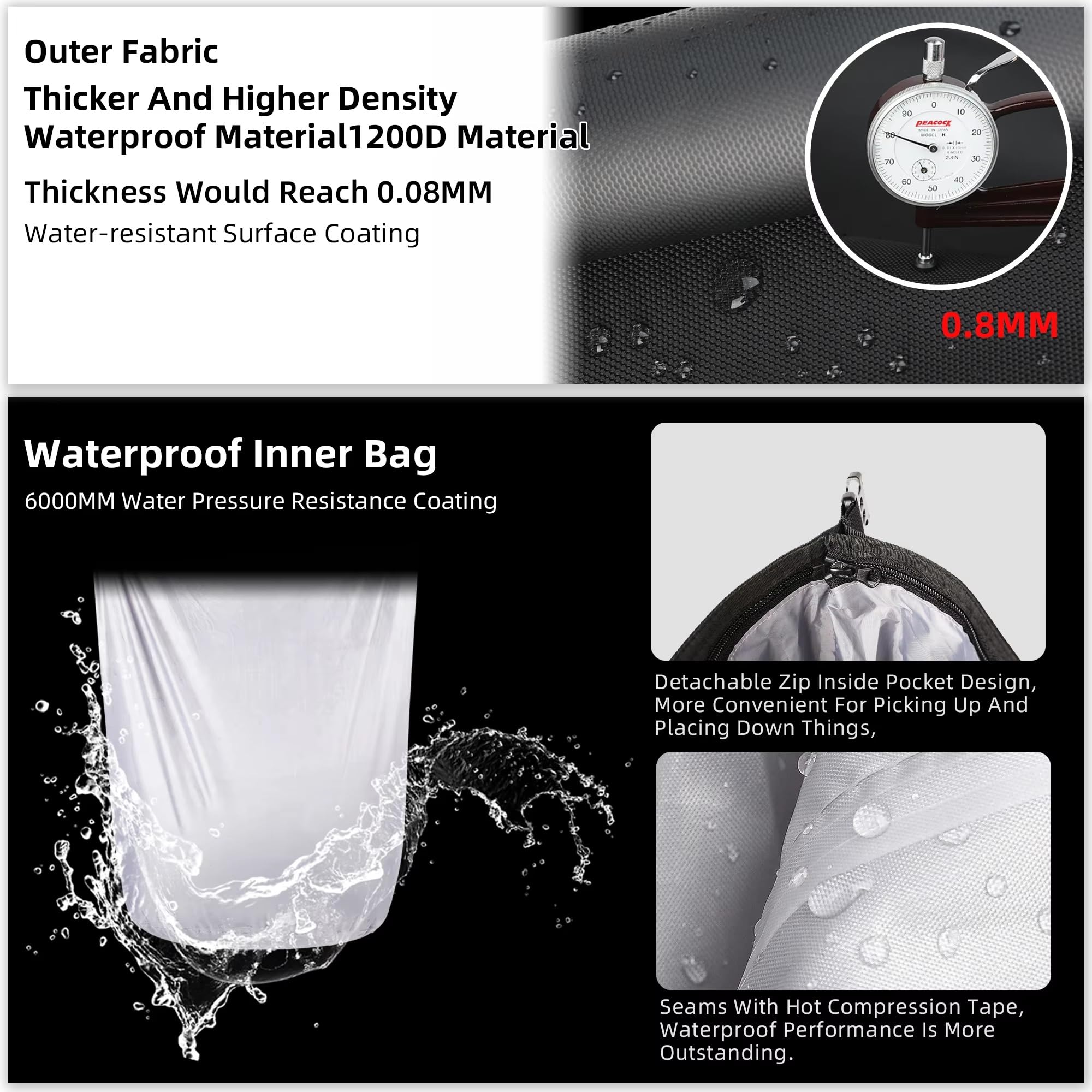 Bolsa Baúl Motocicleta Bolsa Lateral para Motocicleta Impermeable 25 L-32 L Expandible para Sillín Bolsa De Almacenamiento para Motocicleta 1 Unidad Bolsa Viaje Moto