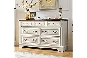 Farmhouse 7-Drawer Distressed White Dresser