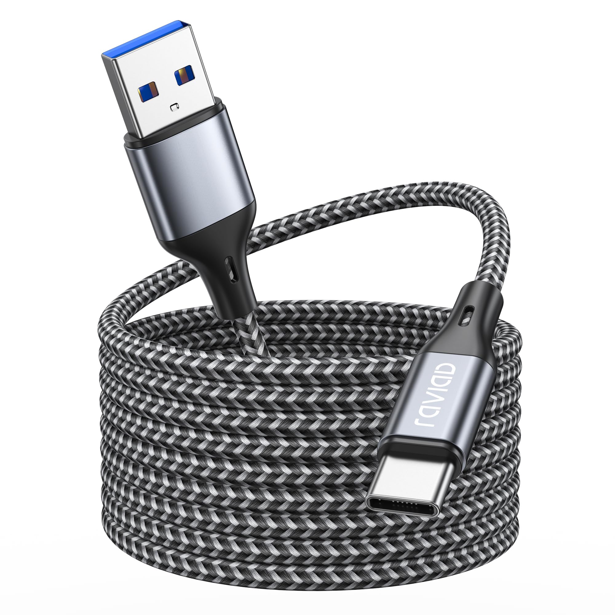 RAVIAD Cavo USB Type-C [USB 3.0, 4M], Cavo USBC Ricarica Rapida 3A QC 3.0 | Cavo USB Tipo C per iPhone 16 15, Samsung Galaxy S24 S23 S22 S21 S20 S10 A71 A51, Pixel 7, OnePlus, Realme
