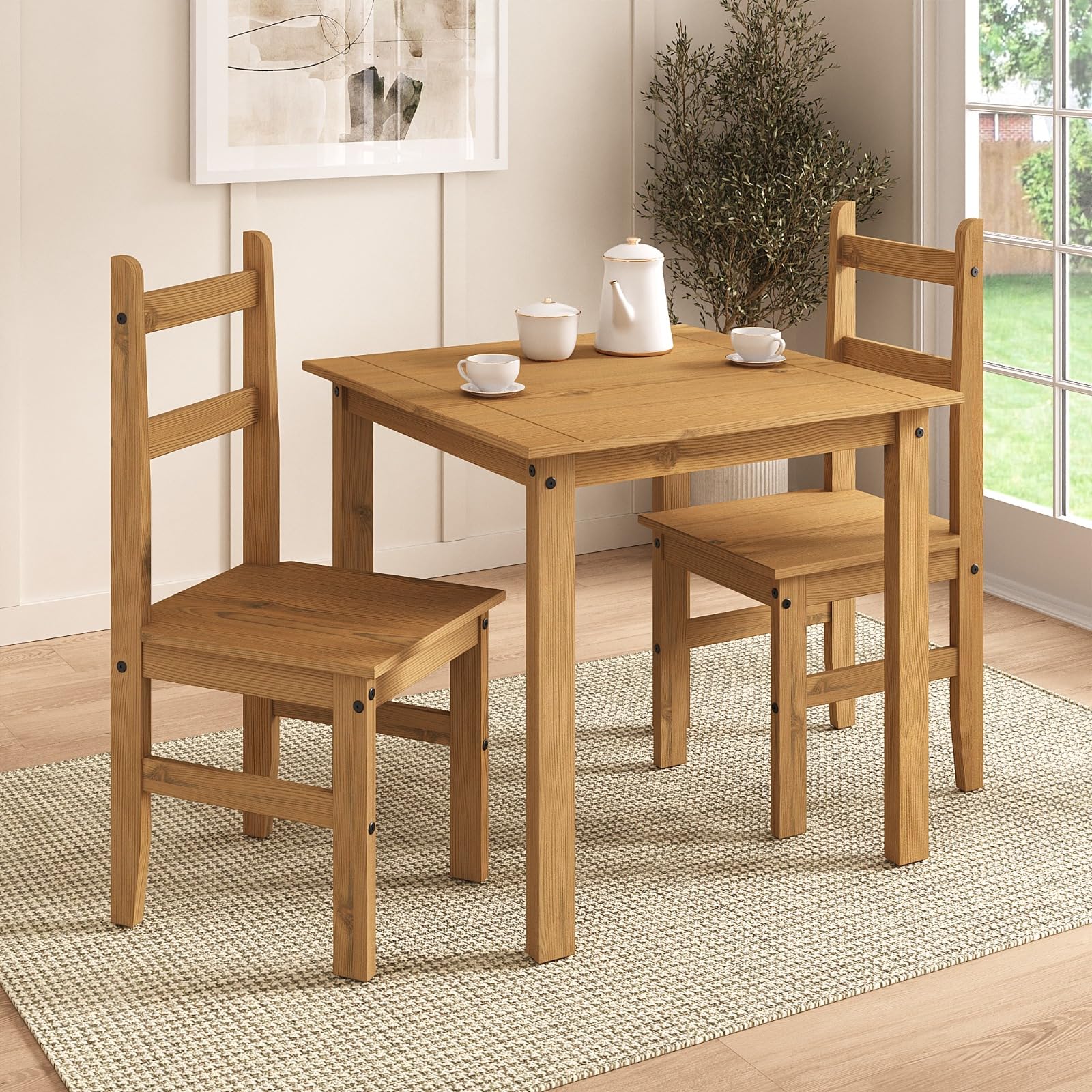 Mews Corona Dining Set - 2 Seater - Pine Wood - Brown