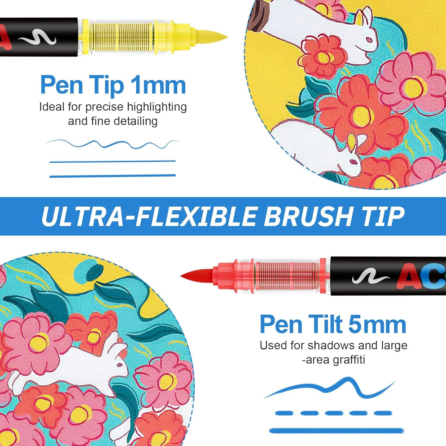 Guangna Couleurs de Marqueur Acryliques, Acrylic Paint Markers pour Papier, Verre, Galet, Métal, Plastique, Bois (288)