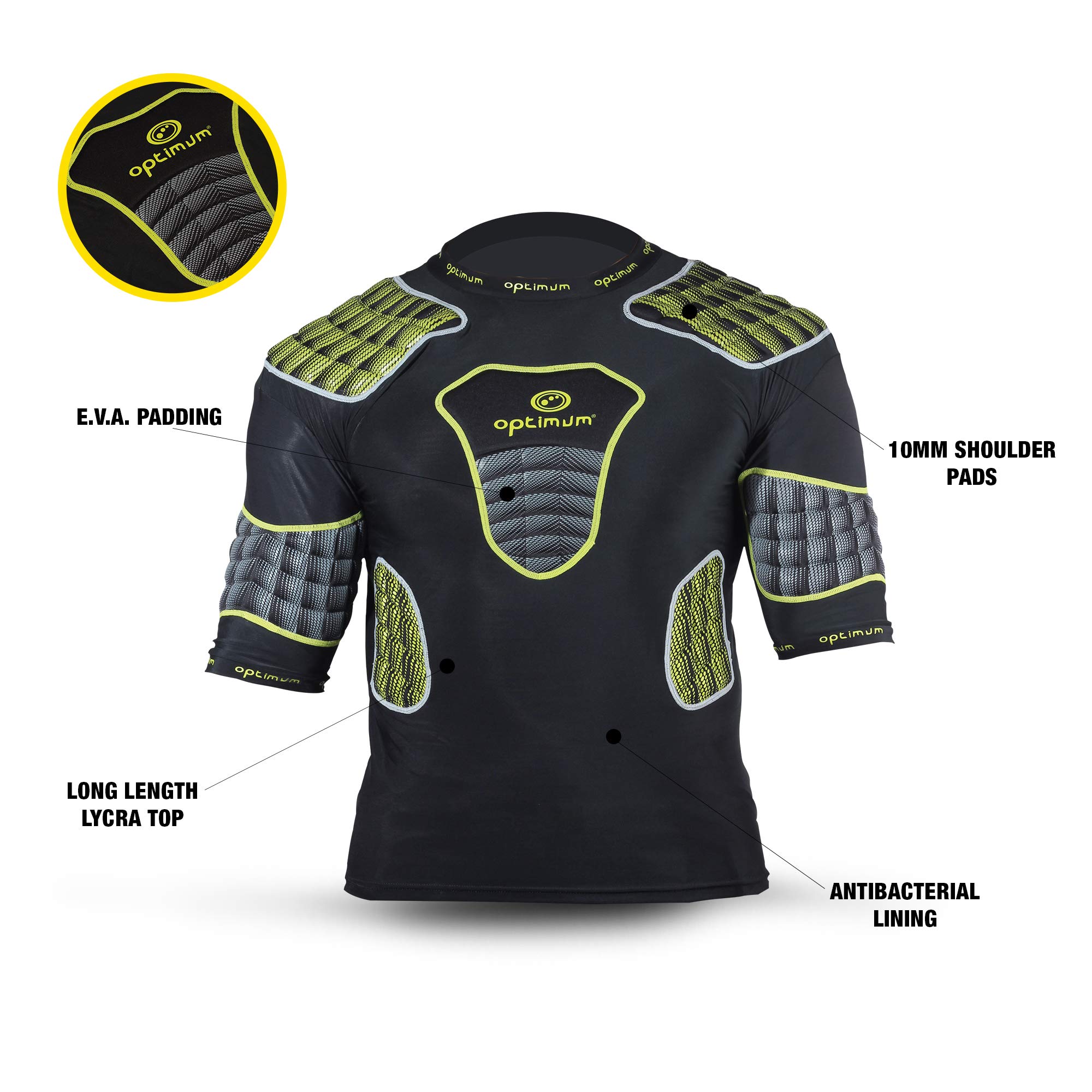 OPTIMUM Herren Atomik Schutz Schulterpolster, Herren, Atomic, Schwarz/Gelb/Grau