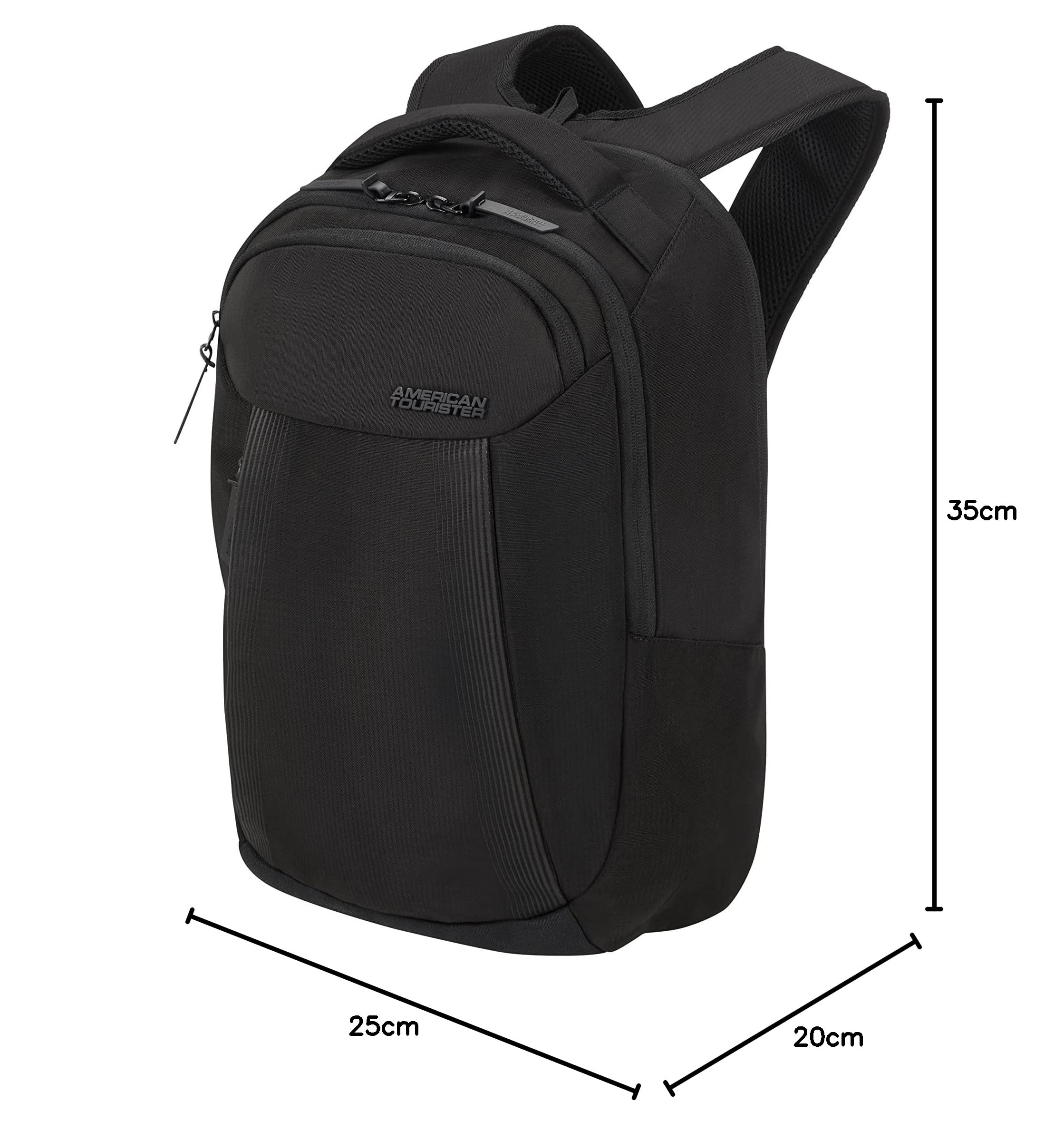 American Tourister Urban Groove UG15 - Mochila para portátil 15.6″ (45 cm) - Mochila de negocios y escolar con portabotellas, ergonómica, Smart Sleeve - 21L - Negro (Black)