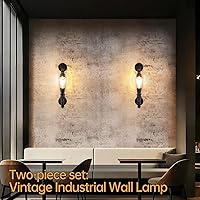 Vista 7 de Farmhouse Antique Wall Sconce Set of 2 Rustic Vintage Steampunk Water Pipe Sconce Lights E26 Industrial Wall Mount Lamp Gothic Lighting Fixture
