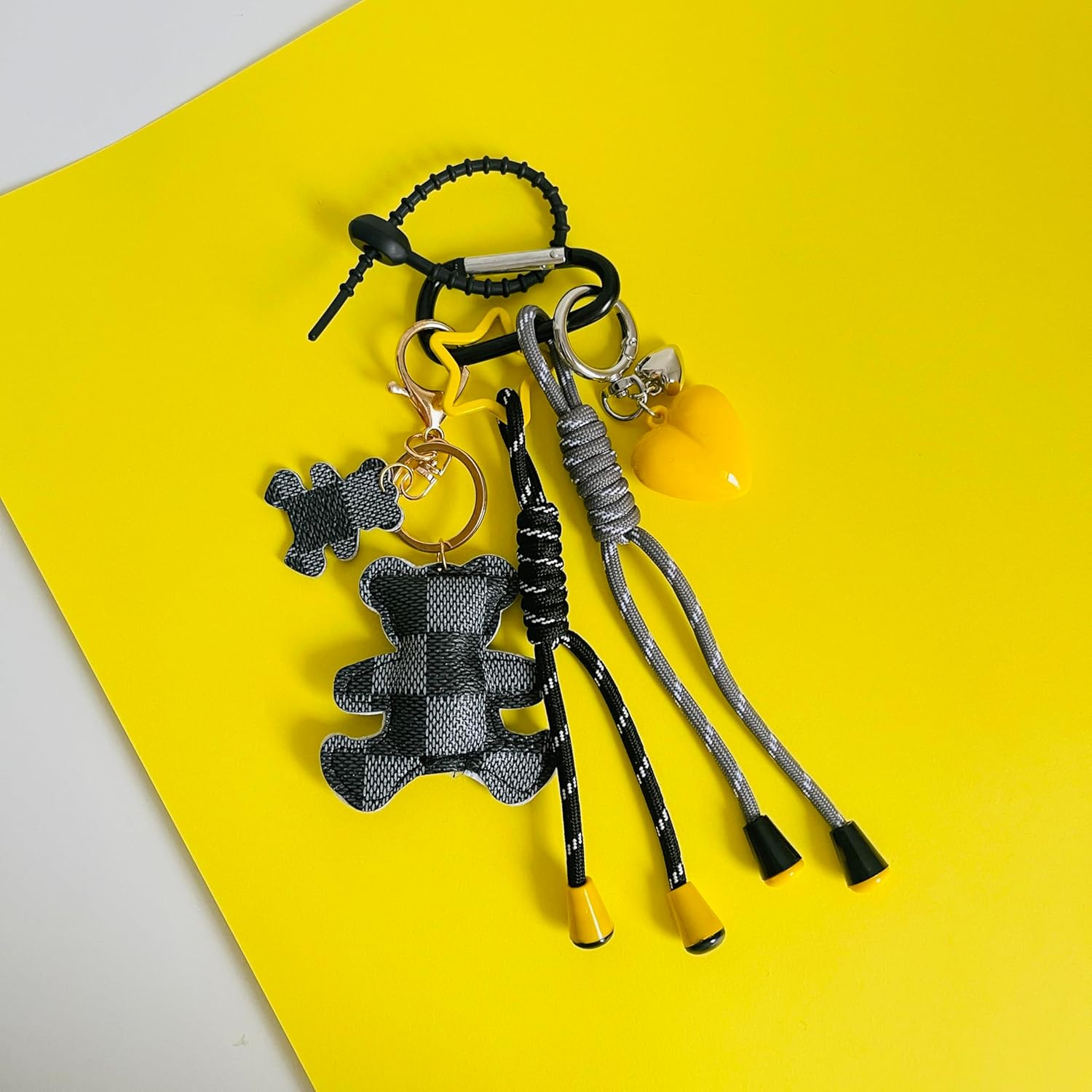 QTMY Cute Bear Braided Keychain Bag Charms for Handbag Purse Backpack Accessories Bogg Bag,402 - Image 9