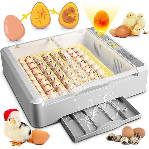 36-60 Egg Incubator with Automatic Egg Turning and Humidity Control, Chicken Egg Incubator with Digital Display, Adjustable Egg Incubators for Hatching Eggs Include Chicken Duck Quail Eggs