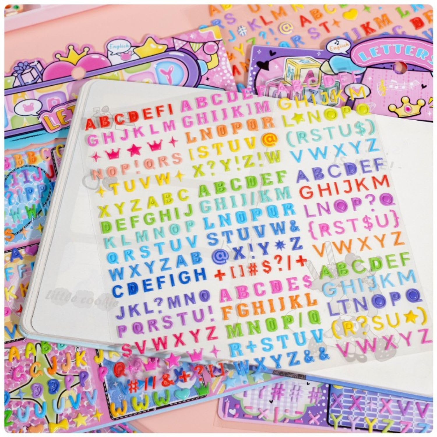 FunBlast Alphabet Letter Stickers for Kids – 2 Sheets/550+ Colorful ABC Stickers for Learning, DIY Craft, Scrapbooking & Decoration, 3D Puffy Sticker for School Projects, Notebooks & Art (B)-image-11