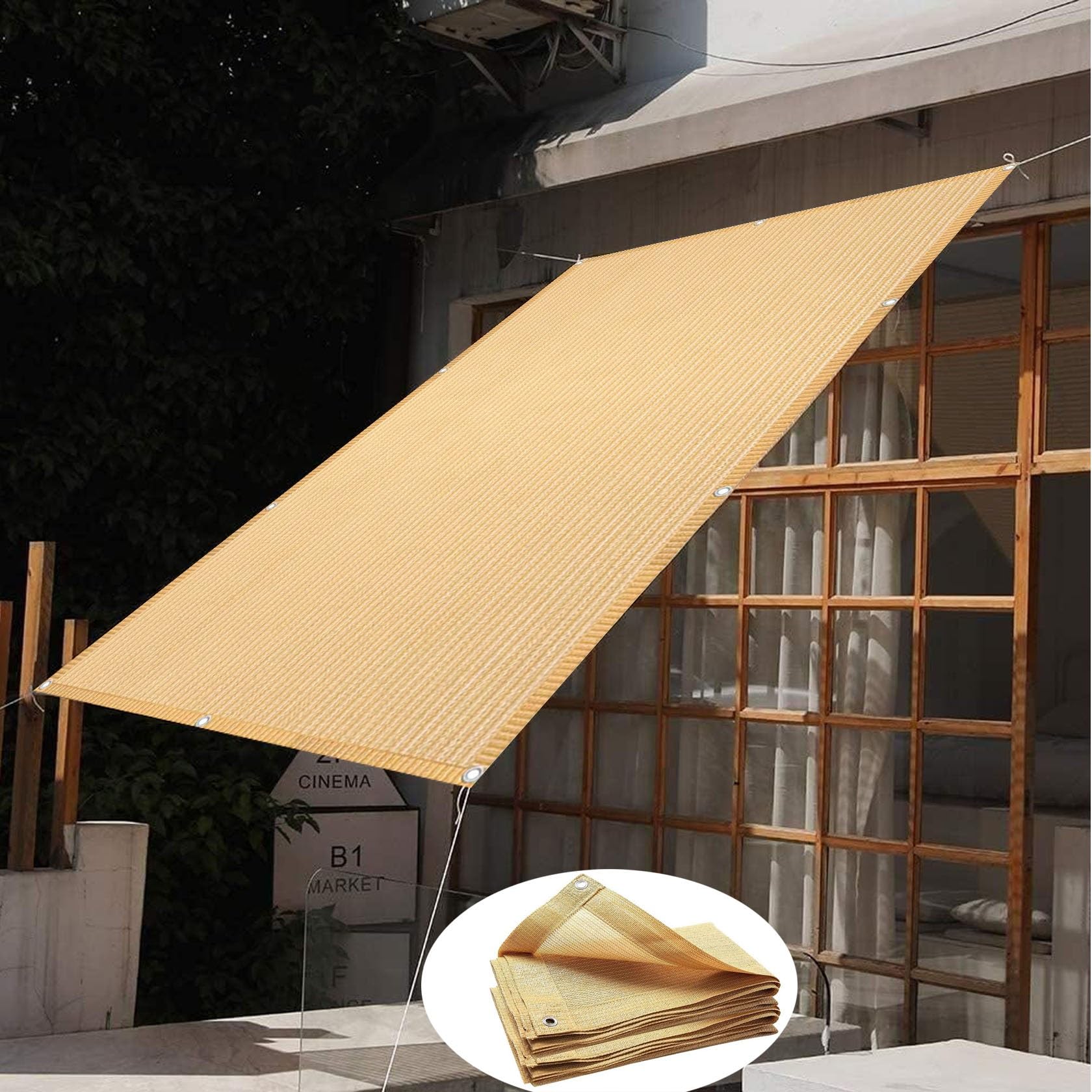 Voile d'ombrage extérieur auvent HDPE protection UV pour cour