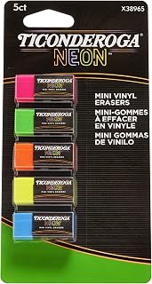Ticonderoga Erasers, Neon, 5 Count, 6 Packs (X38965)