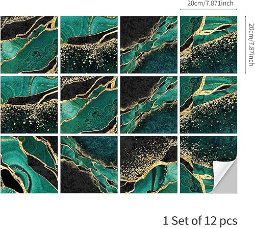 Miniatura 10 de 12 calcomanías mate para azulejos de pared, despegar y pegar, calcomanías de vinilo autoadhesivas para azulejos, adhesivo de PVC antideslizante para