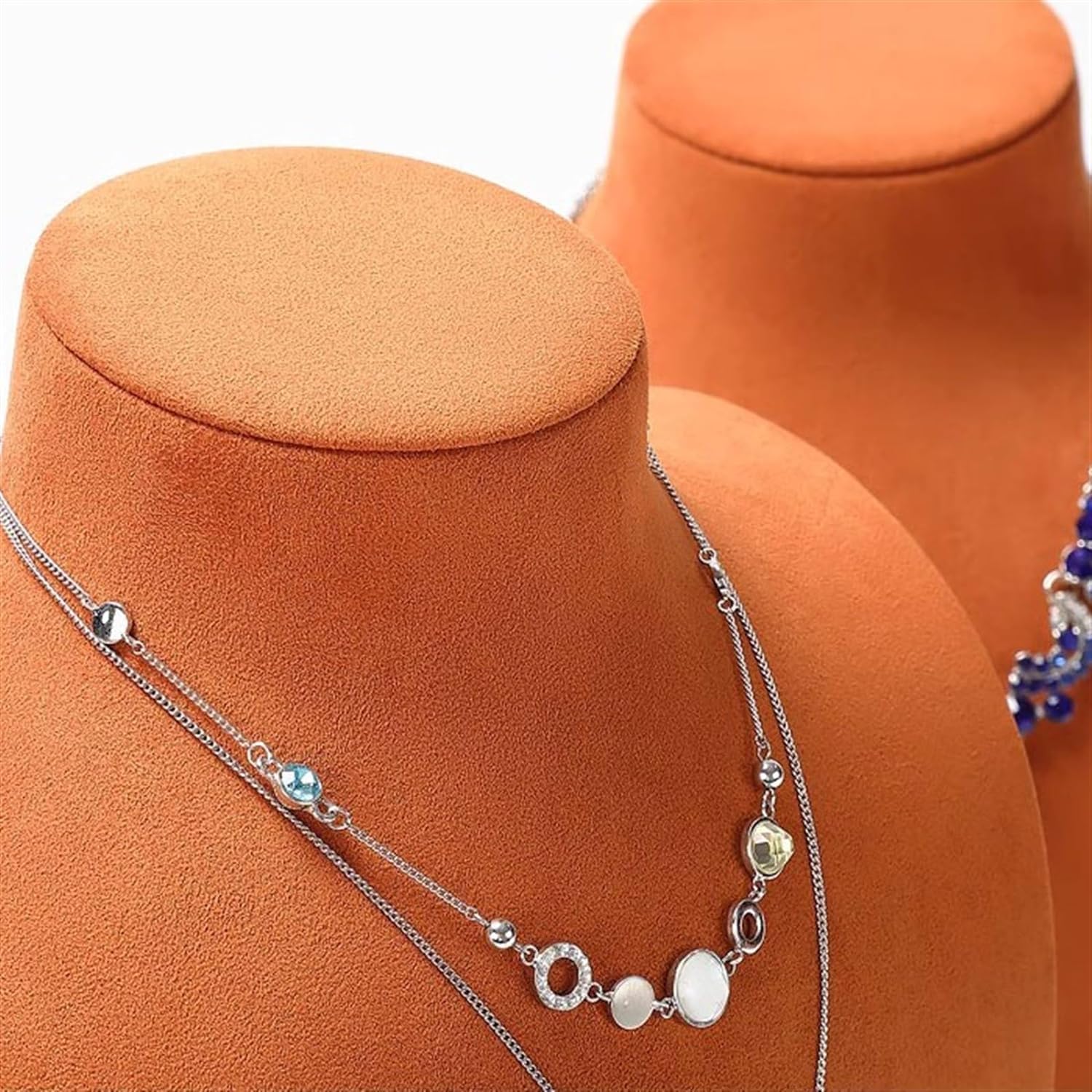 Présentoir à bijoux Buste d'affichage à bijoux Collier 3D Présentoir à bijoux Support de buste - Support de chaîne de pendentif autoportant en 3 dimensions Organisateur de rangement Présentoir de col
