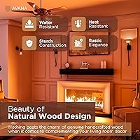 Vista 4 de Avana Mantel rústico para chimenea, madera hecha a mano, 72 x 8 x 5 pulgadas, acabado espresso