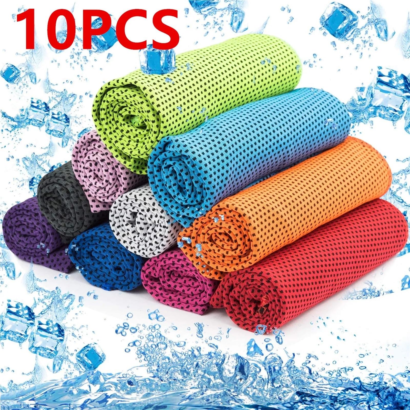 Lot de 10 Serviettes rafraîchissantes for Le Cou, en Microfibre, Douces et Respirantes, idéales for Sport, Yoga, la Salle ou l'extérieur(Purple,90x30cm)