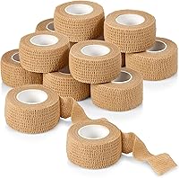 Vista 10 de Vendajes autoadhesivos, 1 pulgada x 5 yardas por rollo, paquete de 6 rollos, cinta elástica autoadhesiva cohesiva de primeros auxilios