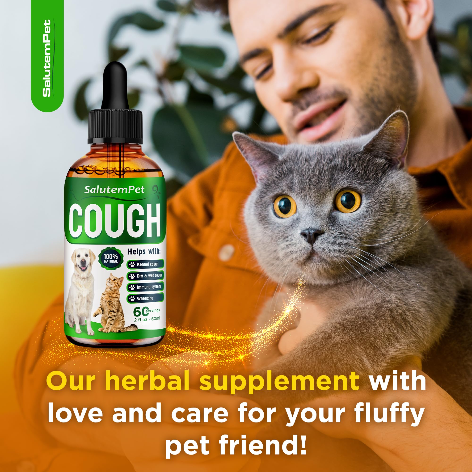 Kennel Cough Medicine for Dogs & Cats – Kennel Cough Treatment Helps with Allergies & Sneezing – Herbal Supplement with Mullein Leaf, Angelica Root, Calendula Breeds – 2 Oz — Amazon image 8