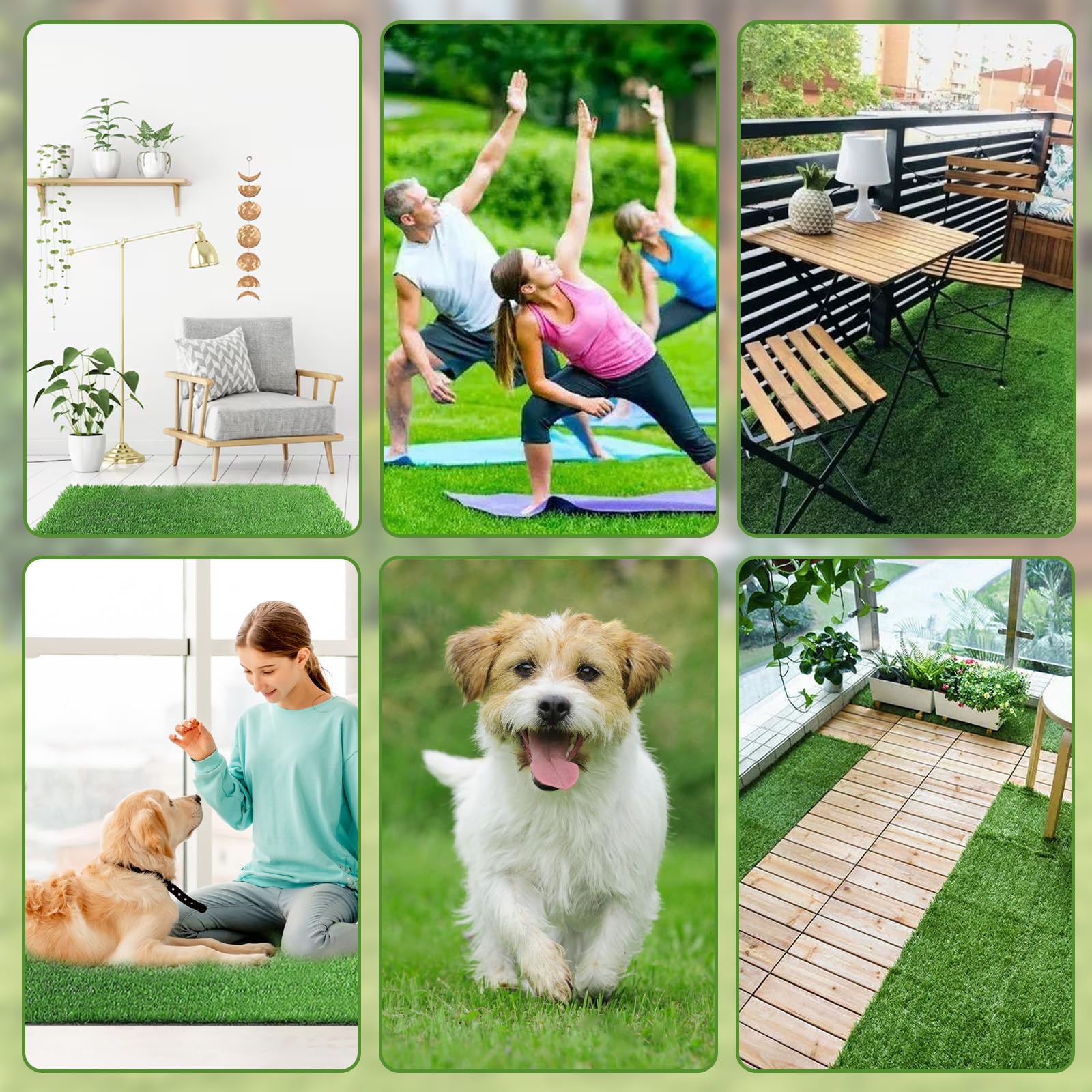 MEETOZ Tapis de gazon artificiel de 80 x 100 cm pour chien - Plateau d'urine - Tapis de dressage professionnel pour chien - Protection du sol - Tapis de remplacement pour intérieur et extérieur