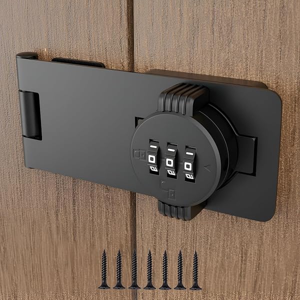 Keyless 3-Digit Combination Lock Zinc Alloy Cabinet Door Latch Lock with Password Code Twist Knob Hasp Latch for Kitchen