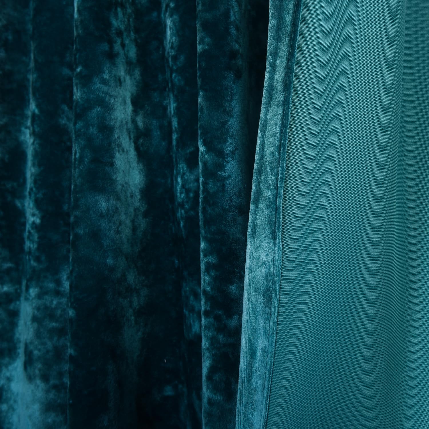 2pcs Size 52x63 Color Blue Luxury Crushed Print Peacock Velvet Curtains 63 inches Long Rod Pocket Thermal Insulated Blackout Window Drapes for Living Room/Bedroom/Dining Room, W52 x L63, 2 Pcs