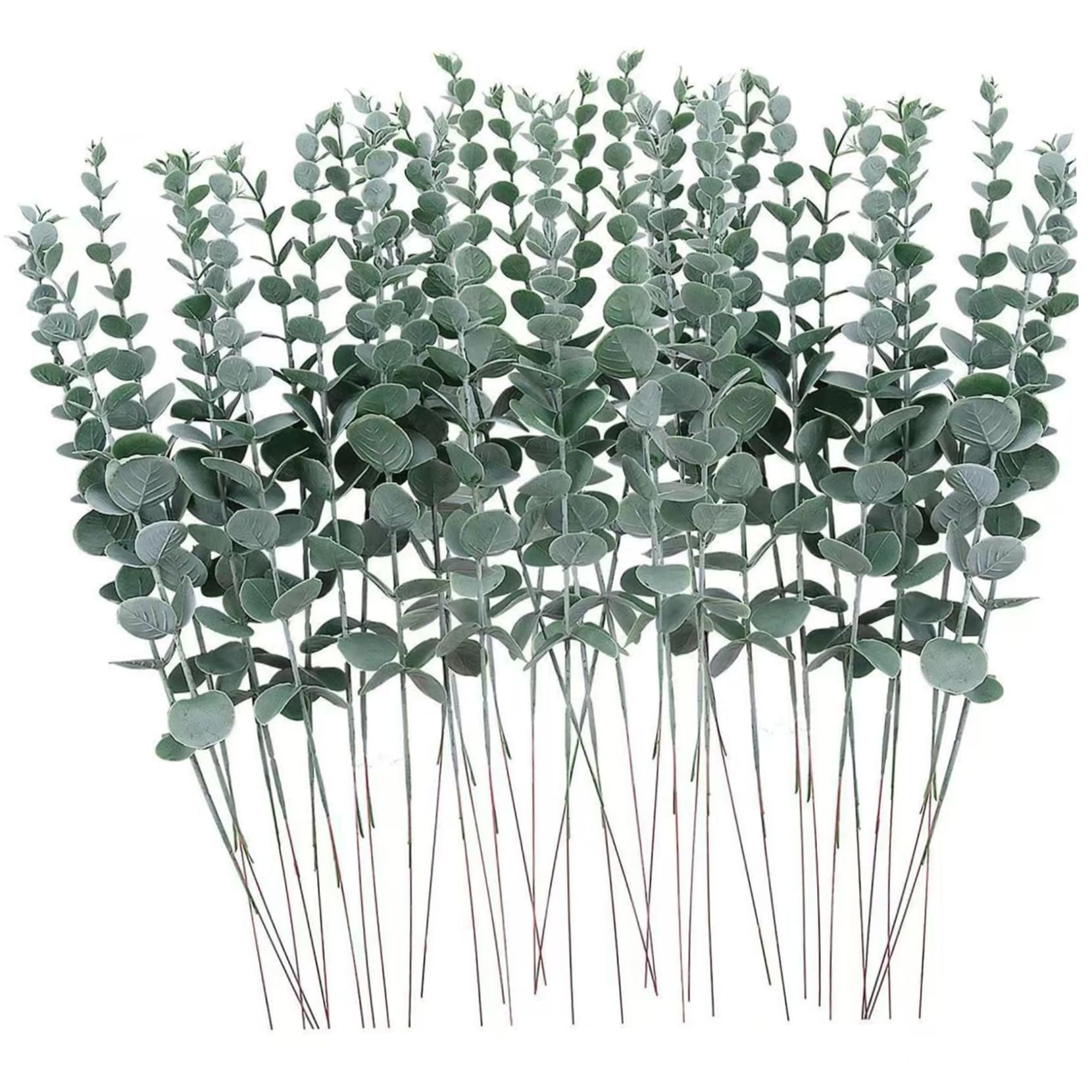 CAKEEYUM 90PCS Artificial Eucalyptus Realistic 15 Inch Eucalyptus Funny DIY Bouquet Faux Stems Bulk Easy Care Artificial Stems Wedding Decor