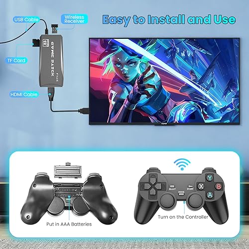 Miniatura 4 de AMANKA 2025 Upgraded Retro Game Console,20000+Games Wireless Home Video Game Console,Built-in 9 Emulators with Dual 2.4G Wireless Controllers,Plug