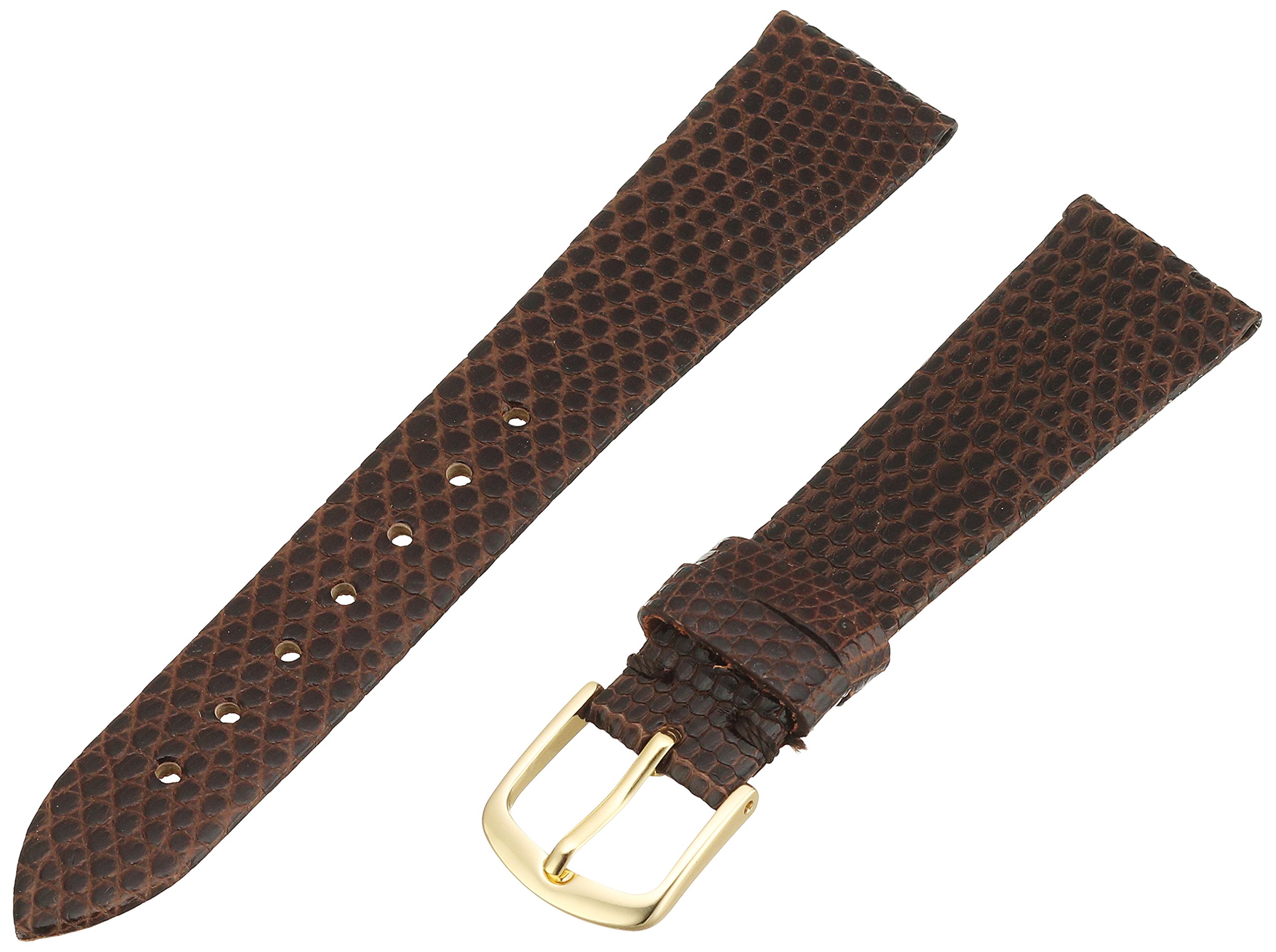 Hadley-Roma Men's MSM700SB-180 18mm Short Brown Genuine Lizard Leather Watch Strap