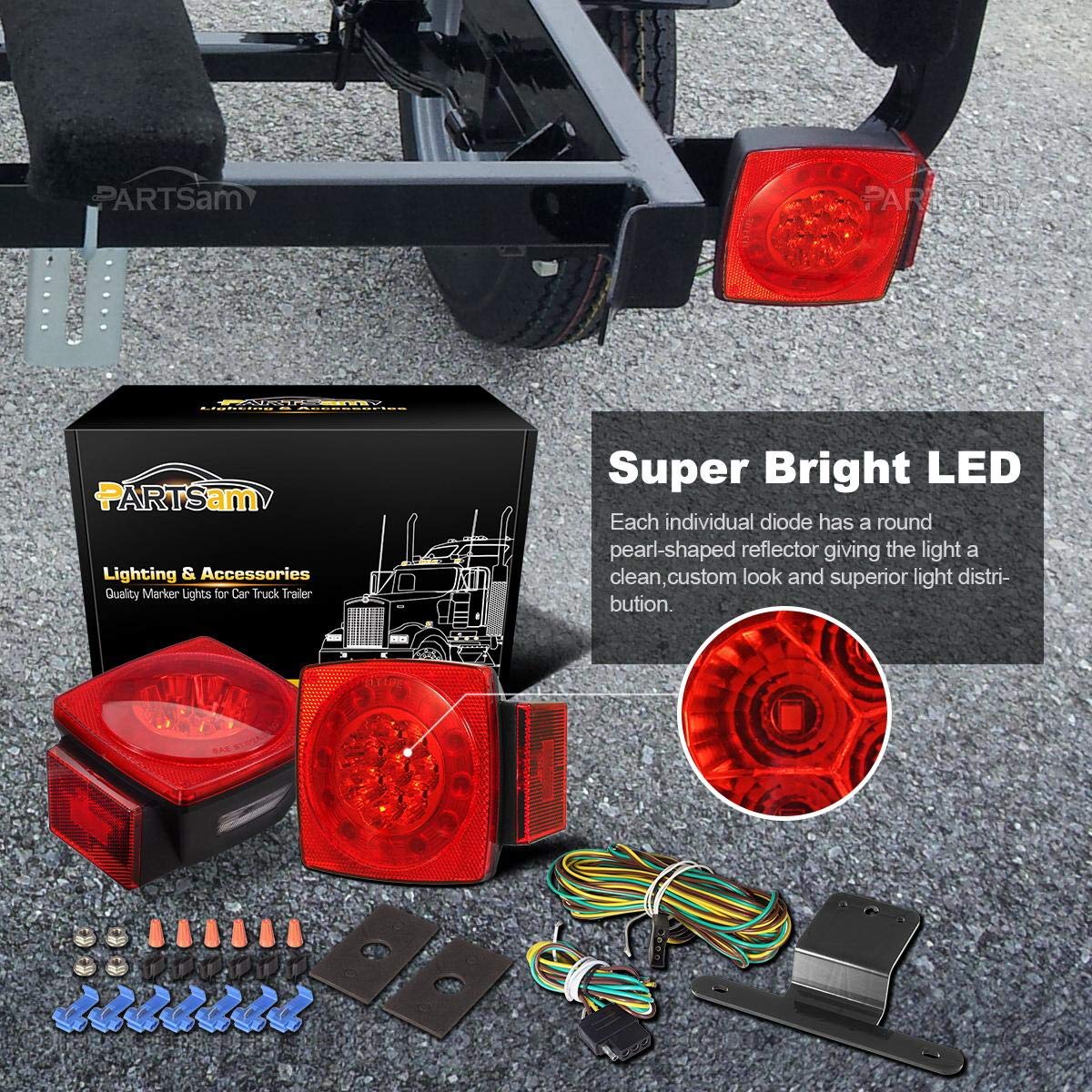 Trailer Light Kit Waterproof LED Trailer Tail Lights Kit - Submersible Marker Lights For Trucks, Boats, RVs LED Trailer Lights - Foto 8