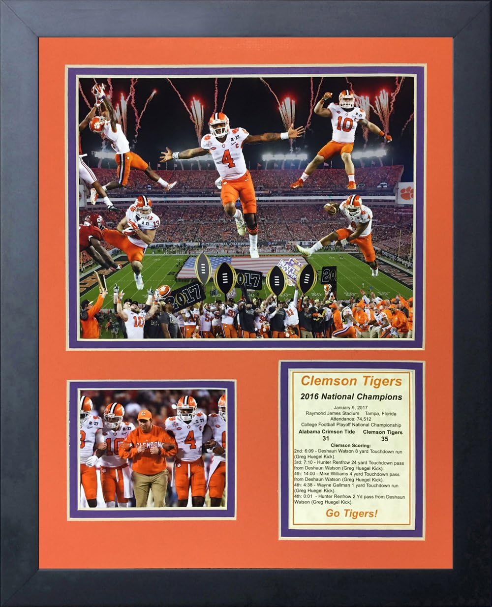 Legends Never Die NCAA Clemson Tigers 2016 CFP National Champions Framed Photo Collage