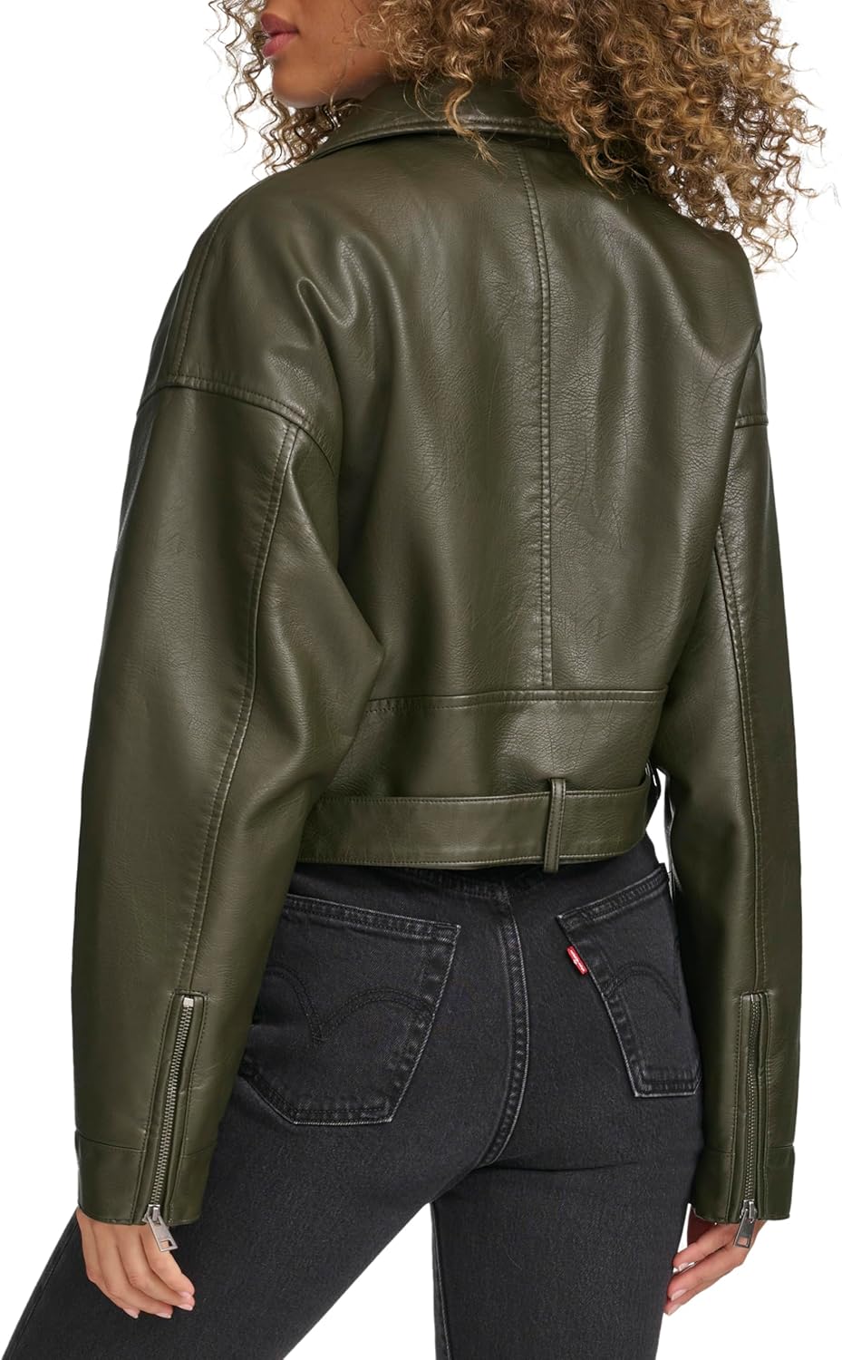 Levi's Womens Faux Leather Cropped Moto Jacket - Image 3