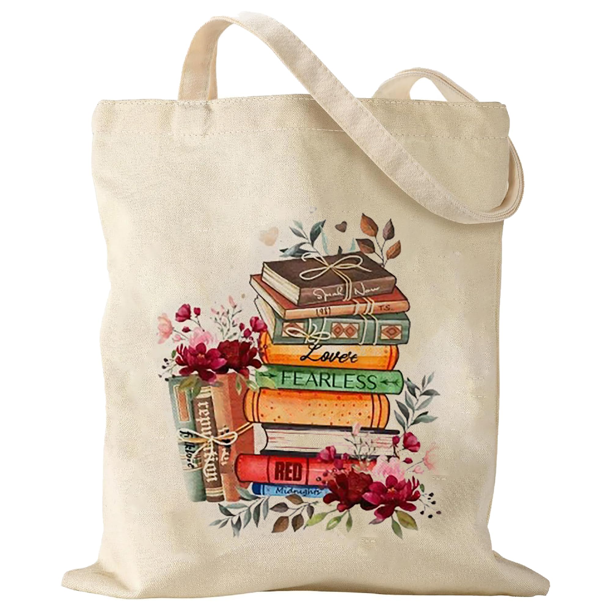 HonestGlo Canvas Tote Bag for Women Book Lovers, Beach Bags Womens & Teacher Appreciation Cute Aesthetic Best Bookish Totes Presents for Reader Librarian
