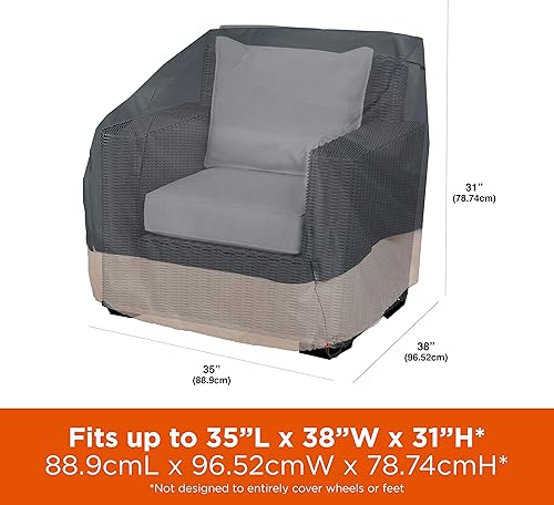 Miniatura 3 de MODERN LEISURE Renaissance - Funda para silla de patio, 35 pulgadas de largo x 38 pulgadas de ancho x 31 pulgadas de alto, color gris
