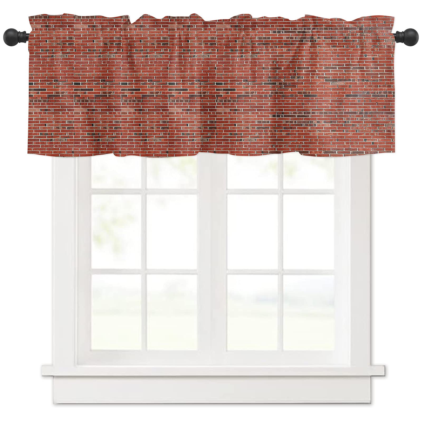 Set Di 2 Tende Mantovane In Cotone Verde Acqua - 137x45 Cm, Tasca Per Asta, Stile Rustico - 2