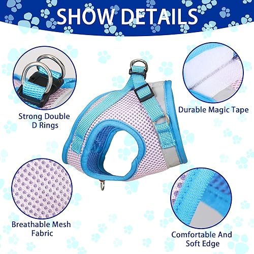 Miniatura 2 de FOZZA Juego de arnés y correa para perro sin tirones, arnés reflectante ajustable para cachorros con malla transpirable, arnés chaleco para perros y