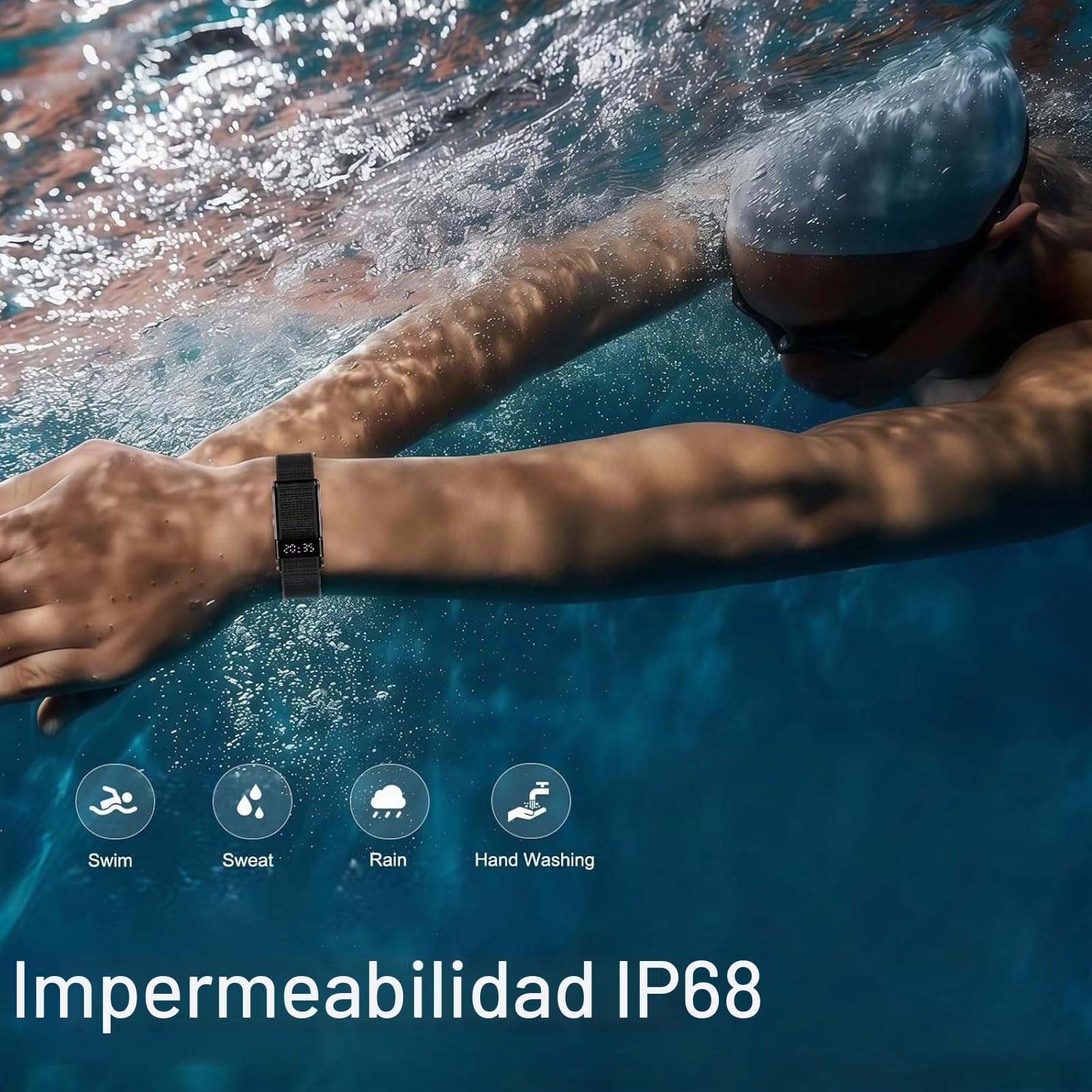 Tosuny Pulsera Inteligente Rastreador de Actividad Física para Hombres y Mujeres, Rastreador de Actividad Física y, Pulsera de Salud Inteligente con Modos Multideportivo