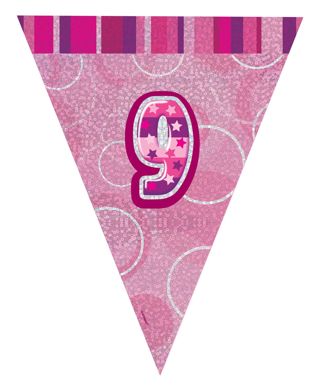 Unique Party 92068 - 9ft Foil Glitz Pink Happy 80th Birthday Banner — view 96
