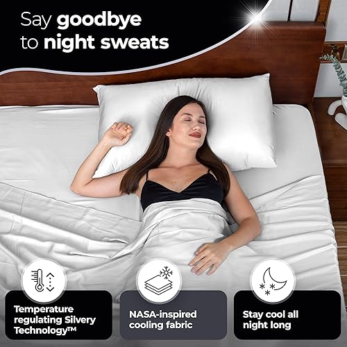 Miniatura 3 de Silvery Juego de sábanas con infusión de plata, tela de auto-enfriamiento galardonada con tecnología Silvery autolimpiante que se mantiene fresca 3