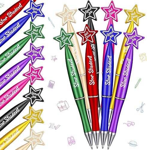 Tenceur 32 bolígrafos de estrella para estudiantes, bolígrafos con cita motivacional a granel, regalos de agradecimiento para profesores, regalo de