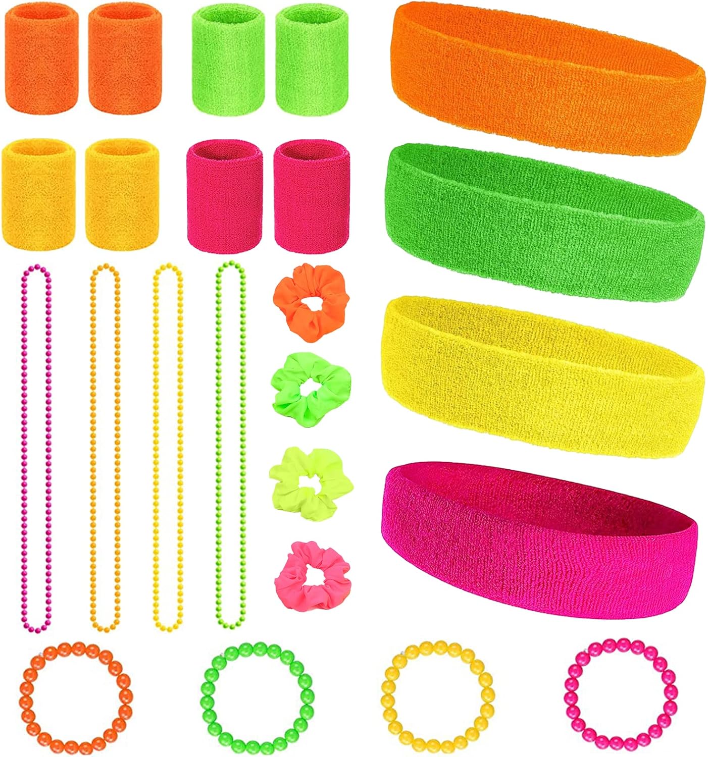 80er Jahre Accessoires SchweissbäNder Stirnband 24 StüCk SchweißBand